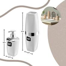 Kit Banheiro 2 Peças UZ – Porta Sabonete e Escovas em Acrílico Premium