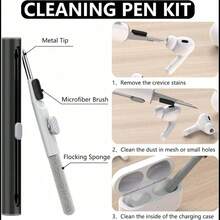 1PC Soft Silicone Bluetooth Earphone Case With Cleaning Pen – Shockproof & Scratch-Resistant Cover, Compatible With Apple Wireless Earbuds 1/2/3/4/Pro/Pro (2nd Gen)Pro3, Practical Gift For Men & Women - Black - View 3