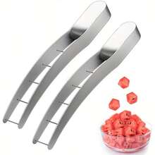 Watermelon Cutter Slicer,Stainless Steel Watermelon Cube Cutter Quickly Safe Watermelon Knife,Fun Fruit Knives Salad Melon Baller For Kitchen Gadget - 1 cái - Xem 1