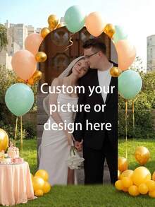 Tấm phủ vòm co giãn tùy chỉnh - Tấm phủ phông nền vòm tùy chỉnh, phù hợp với giá đỡ phông nền hình tròn, có thể sử dụng cho sinh nhật, tiệc theo chủ đề, đám cưới và các dịp khác, có nhiều kích cỡ, Forever Love - Nhiều màu 4 - Xem 6