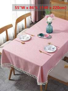 Modern Plaid Tassel Tablecloth For Spring/Summer, Suitable For Picnic, Party, Restaurant, Kitchen, Cafe, Daily Decoration - Multicolor - View 30