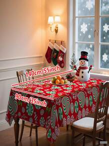 1/20 Stück Rote Weihnachts-Candy-Candy-Themen Tischdecke - Candy-Candy-Cane-Design Tischdecke, geeignet für Weihnachten, Feiertage, Winter, Küche, Abendessen, Familie, Party, Feiertage, Geburtstagsdekoration