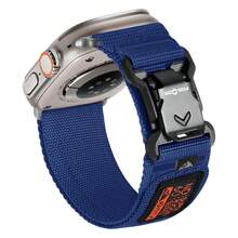 宽款柔软尼龙运动表带，配有磁性 Fidlock V 型扣，兼容男女款 表带，兼容 42 毫米（系列 10）、41 毫米（9/8/7）、40 毫米（SE2/SE/6/5/4）、38 毫米（3/2/1），透气吸汗坚固表带，适合骑自行车、徒步旅行、跑步、露营 - 44/45/46/49/42mm-Series 3 2 1 - 查看 7