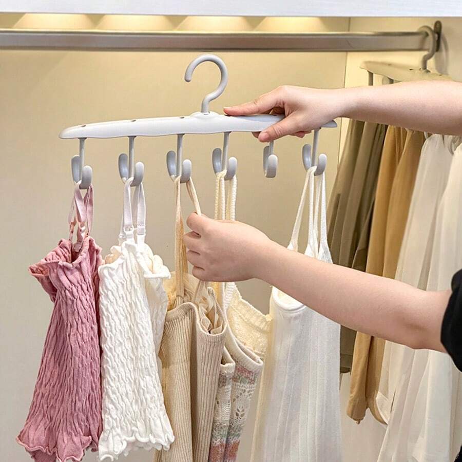 12-Hook Multi-Functional Hook Hanger Household Can Rotate Drying Rack Underwear Vest Hat Storage Rack Plastic Hanger - Multicolor - View 1