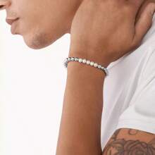 Armani Perlen-Legierungs-Perlenarmband. Dieses Legierungs-Armband ist ein unisex Paar-Stil, geeignet für tägliche Zusammenkünfte und dergleichen EGS2983040