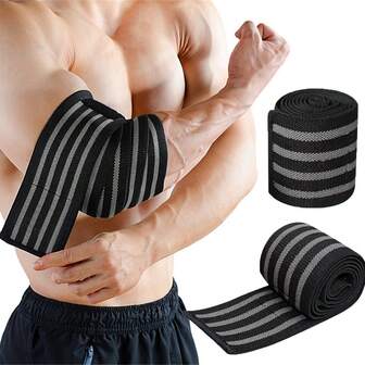 1 pieza Almohadillas para el codo ajustables y elásticas para deportes al aire libre, vendas de compresión, almohadillas para el codo profesionales para correr, ejercicio, levantamiento de pesas, sentadillas y entrenamiento