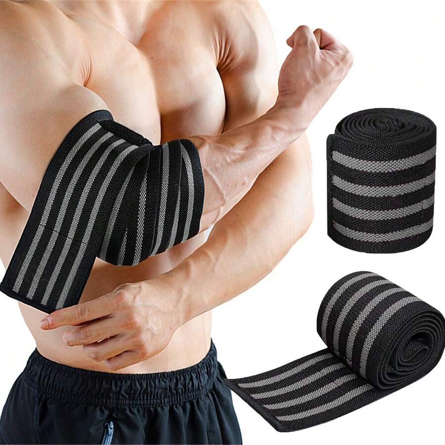 1/2 pièces Manchon de compression élastique réglable pour le coude, convient pour la course, le levage de poids, l'entraînement en squat - Multicolore - Voir 1