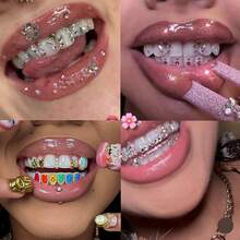 Colorful Personalized DIY Tooth Jewelry Set, Minimalist Elegant Tooth Accessories, Niche Popular Fashion Tooth Jewelry For Beginners, Suitable For Men And Women Party, Graduation, Prom (Excluding Glue) - Multicolor - View 2
