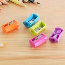 10/30/50pcs Mini Colorful Manual Pencil Sharpeners - Single Hole, Rectangular Plastic Design In Multiple Colors, Ideal For School And Office Use