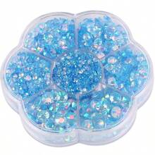 5000pcs/Box, 2mm 3mm 4mm 5mm 6mm, 5 Sizes, Silver Base Crystal Beads Stones,Flower Shape Box Packed, Round Flatback Rhinestones Multi Colors Crystal Gems Non HotFix DMC Jewelry Beads Glass Stones Diamond 3D Pattern Design Accessories Glitter Manicure Decal Decorations For Clothes,Bag,Shoes,Cups,Phone Covers,Handicrafts,Diy Trim.