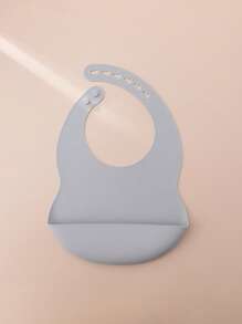 PopLittleOne 1 pieza Babero de silicona para bebé de unicolor, vajilla para bebé, babero ajustable para bebé, artículos de alimentación y entrenamiento para bebé, babero impermeable para bebé