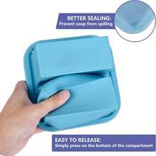 1 Cup Silicone Freezer Molds Silicone Freezer Tray With Lid 4 Pack Soup Freezer Containers Make 8 Soups, Broths, Stews, Sauces, Curries,9831735 - 橘色 - 查看 5