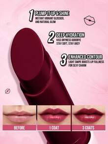 MISSLYN-Juicy Baby丰盈唇彩，不粘腻滋养唇部精华，葡萄籽油润唇膏，夏日活力丰盈唇釉，液体唇膏，红色唇膏，液体唇膏，纯素，无动物实验 - 查看 4