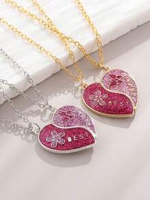 2pcs New Best Friends Magnetic Necklace With Colorful Butterfly Pendant, Fashion Jewelry For Besties