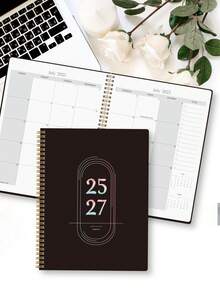 Trees 1 件 2025-2027 每周和每月学年计划日历笔记本，A4 月度计划笔记本，带笔记防水封面，个人组织者，办公和学校用品 - 彩色 - 查看 2