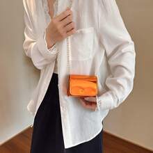 Laser Girl Fashion Shoulder Bag, New Crossbody Square Bag, Solid Color Small Purse - A - View 8
