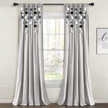 LUSH DECOR Boho Pom Pom Tassel Linen Window Curtain Panel Navy Single 52X84 Halloween-Fall Decor-Room Decor - 灰色/黑色 - 查看 3