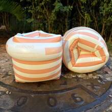 2 pièces Brassards gonflables, Brassards rayés en PVC pour manches flottantes pour piscine, sports nautiques pour adultes et enfants, entraînement à la natation, fête de plage d'été