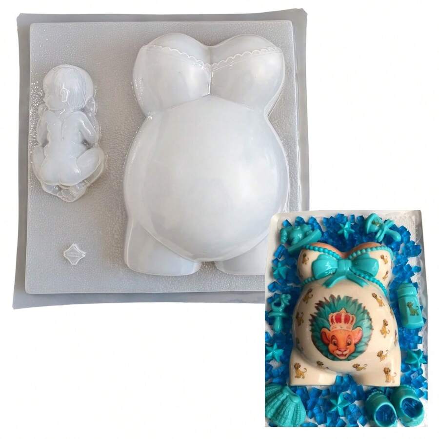 Molde Para Gelatina Para Baby Shower en Forma de Mujer Embarazada - Blanco - Ver 1