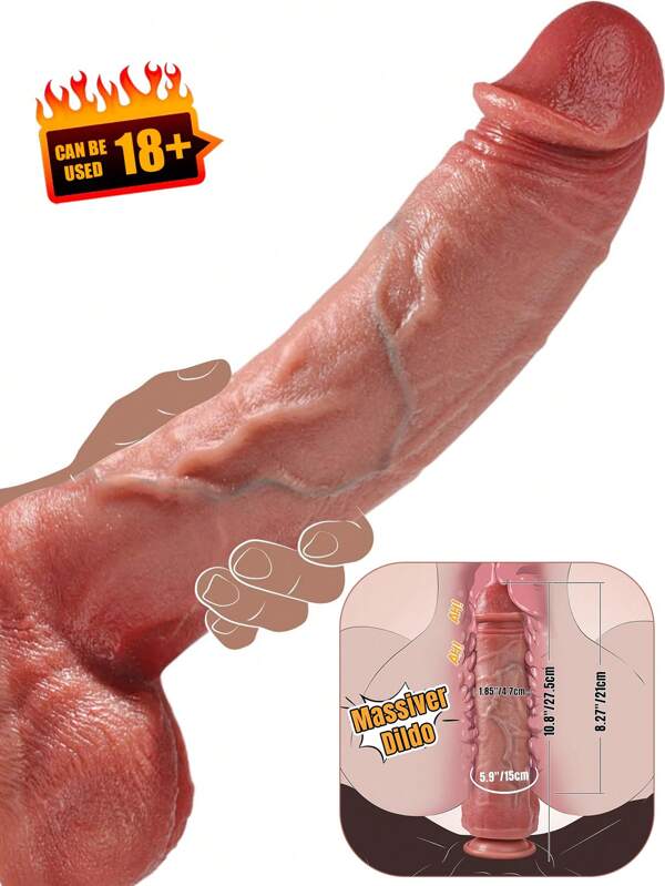 Sexspielzeug Großer Realistischer Dildo - Sexspielzeug 10,8" Silikon Braun Gebogene Riesige Doppelschichtige Dildos Für G-Punkt Und Analstimulator Butt Plug Mit Saugnapf, Coocfan Sexspielzeug Für Frauen Männer Paare