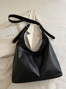 时尚超大号女士手提单肩包，优质设计女士手提包 - 黑色 - 查看 10