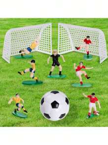 18 piezas o 8 piezas Decoraciones para pastel de fútbol, Decoraciones para cupcakes de fútbol, Personajes de jugadores de fútbol para fiesta de cumpleaños de fútbol, fiesta deportiva, fiesta con tema de fútbol/soccer para hombres (Problemas de artesanía, el teñido de personajes es normal, no compre si le molesta)