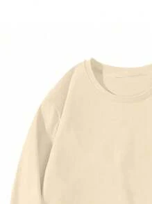 Men's Versatile Piece For Autumn | Apricot Round Neck New York Element Printed Long Sleeve T-Shirt, Suitable As A Gift For Husband, Boyfriend, Or Friend, Fall