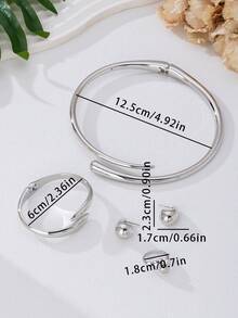 1 Bộ trang sức vòng tay, nhẫn, vòng cổ, hoa tai hợp kim hình học cao cấp thời trang và thanh lịch dành cho nữ, thích hợp cho các lễ hội, tiệc tùng, dạ hội và hẹn hò, một món quà thanh lịch cho bạn gái - Vàng - Xem 8