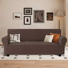Ystyle 3-Seater Sofa Cover With Armrests, Universal Stretch Sofa Cover, Washable Cat Scratch-Resistant Sofa Cover, Stain-Resistant Stretch Sofa Cover, Non-Slip Sofa Cover - Coffee Brown - View 2