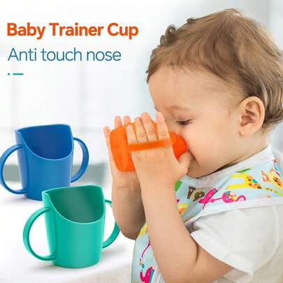 meomill 1 chiếc cốc tập uống, thiết kế vòi nghiêng để tránh sặc, có hai tay cầm, thích hợp cho bé từ 6 tháng tuổi trở lên sử dụng hàng ngày.