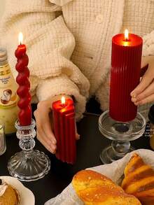 Candele aromaterapiche rosse multiple per decorazione centrale, cilindro ad ingranaggi, candele decorative per albero di Natale, candele sottili natalizie, adatte come decorazione per regali di Natale, regali per donne, regali per amici stretti, decorazioni natalizie per la casa, regali di Natale
