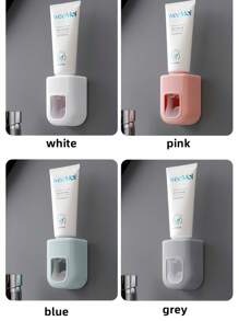 1pc Automatic Toothpaste Dispenser, Wall-Mounted Bathroom Accessories Toothpaste Squeezer, Portable Bathroom Decor, Suitable For Home Daily Use / Rental Bathroom, Can Be Used On Bathroom Wall Or Vanity, Wall-Mounted No Nails Easy Installation, Automatic Toothpaste Dispensing Prevents Waste, Space-Saving Portable Design, Keeps Vanity Tidy