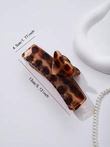 1 件 13 厘米豹纹纯色塑料花朵发夹，适合日常佩戴发饰女士爪夹秋季配饰秋冬度假装女士 - 彩色 - 查看 6