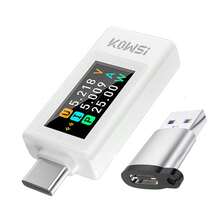 KWS-1902L Type-C Tester, 0.96 Inch Color Screen, Real-Time Voltage/Current/Power Monitoring, 3C Accessory, QC Testing Tool, Suitable For Smartphone/Laptop/Power Bank, With Adapter - Multicolor - View 12