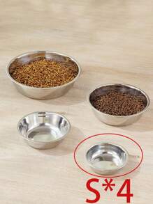 1 pièce/2 pièces Bol en acier inoxydable pour chat/chien, bol pour nourriture et eau pour animaux de compagnie, anti-dérapant et anti-morsure, durable