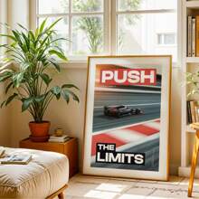 1 Stück rahmenloses F1 Rennwand Kunst Extrem Geschwindigkeit Sport Poster mit Adrenalin-Design, Vintage Retro F1 Auto Leinwanddruck für Männerhöhle/Wohnheim/Wohnzimmer, coole Poster für Schlafzimmer Dekoration & Geschenk zum Schulanfang (Wanddrucke, Motorsport Kunst, Rahmenlos)