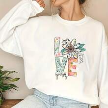 花卉“LOVE Yourself”乙烯基热转印贴纸，混合颜色熨烫贴花，适用于 T 恤、枕头、DIY 服装装饰、工艺品 - 彩色 - 查看 2