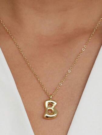 1. A Fashionable And Cute Q-Version Smooth Bubble-Shaped Pendant Necklace, Equipped With 26 English Letters (A-Z). Suitable For Daily Wear, Festive Occasions And As A Gift.