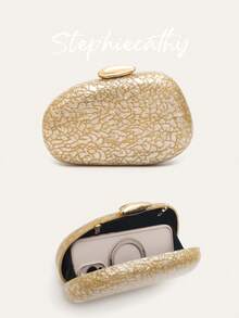 STEPHIECATHY 女士奢华设计时尚优雅晚装包新颖造型亚克力磁铁闭合硬壳手拿包长款斜挎单肩链钱包可装手机，非常适合晚宴、宴会、鸡尾酒会、婚礼、生日礼物、假期 - 彩色 - 查看 8