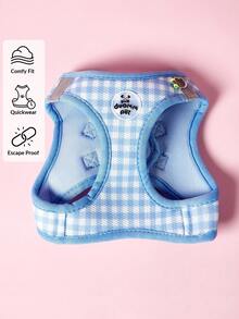 PETSIN 1 件节日格纹猫背带：透气涤纶，配有金属扣和反光带，确保安全行走