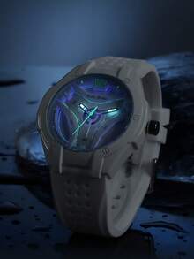 Fido Dido Reloj de cuarzo marca FidoDido - Correa de silicona resistente al agua 50M, movimiento de cuarzo japonés, esfera grande de 50mm, diseño deportivo, de moda, casual y clásico, perfecto como regalo para hombres y estudiantes - mirar - Ver 6