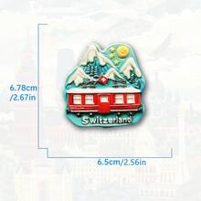 1 pieza Imán de nevera con Hito de Suiza, Chocolate suizo 3D de resina, Tren alpino y Chalé de montaña, Recuerdo de Berna, Decoración de hogar y oficina, Regalo