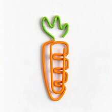 10 Creative Colorful Fruits, Cartoon Shaped Paper Clips With Two Tone Carrots, Cute Metal Shaped Paper Clips, Back To School Season