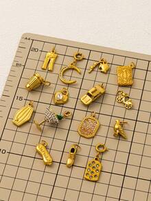1件18K镀金动物系列吊坠 - 狗爪、熊爪、蜜蜂、兔子、蝴蝶、蛇、蜂鸟，精致吊坠，防水防汗，适合DIY项链、手链、耳环、钥匙扣、包链、鞋饰、女士珠宝、钱包配件、护身符吊坠，不锈钢材质，适合日常休闲佩戴 - 金色 - 查看 1