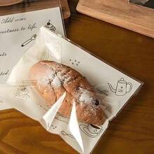 100Pcs Best Choice For Storing Baked Goods! Special Packaging Bag For Sealing And Preservation, European Style Design Suitable For Baking Shops And Household Kitchens, Clean And Non Stick Without Residue, Ensuring Both Preservation And Storage - Clear - 查看 6