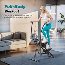 MERACH Stair Stepper, Hands & Feet Synchronized Stair Climber, Stairmaster For Full-Body Workout At Home, Compact Vertical Climber With Extended & Adjustable Pedals - màu đen - Xem 2