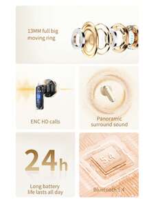 Lenovo Earbuds EA110 Bluetooth Wireless Earbuds TWS Mini Earphone Bluetooth 5.4 Touch Control Long Battery Life HD Voice With Mic - 均碼 - 查看 3
