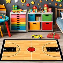 Basketball Court Rug, 3x5ft, Sports Area Rug For Kids' Bedroom, Home Decor Carpet Floor Mat, Basketball Game Decorative Rug Gift - 10 - 查看 7