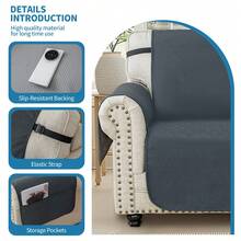 YSTYLE 1/2/3/4 Seater Sofa Cover With Armrests, Universal Armchair Cover, Non-Slip Sofa Cover, Scratch-Resistant Sofa Cover, Stain-Resistant Sofa Cover, Sofa Protector For Cats And Dogs - Dark Grey - View 5