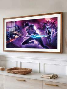 1/5pcs Anime Wall Art With Frame- Anime Solo Leveling Posters Canvas Posters Decorative Room Aesthetic Bedroom Decor Wall Art Office Home Decor Festival Best Gift For Family Friends